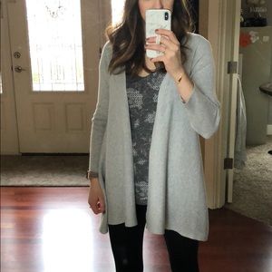 Design History open front cardigan ribbed gray